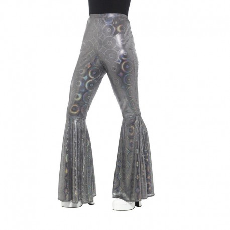 Pantalone da Disco 70s Argento Donna Economico