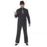 Costume Gangster Nero a Righe Bianche Economico