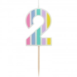 Candelina Numero 2 Colori Pastelli Ordinare