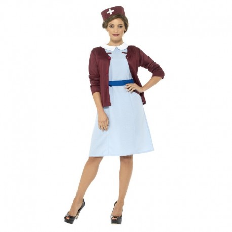 Costume da Infermiera Vintage Blu Economico