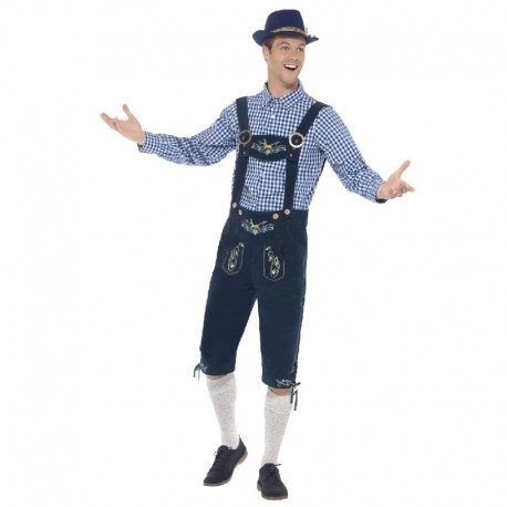 Costume Bavarese Tradizionale Blu Uomo Economico