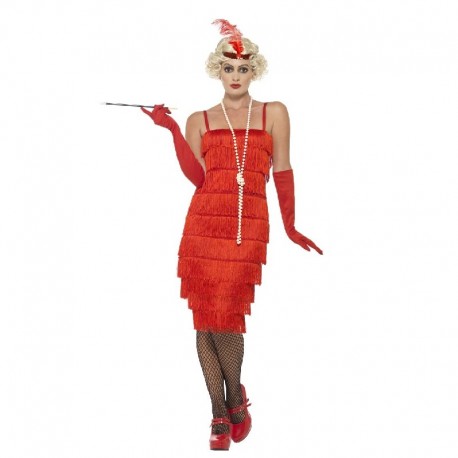 Costume da Flapper Lungo Rosso Online 