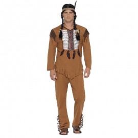 Costume da Guerriero Nativo Americano Marrone In Vendita