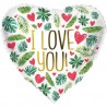 Palloncino I Love You con foglie 45 cm Shop