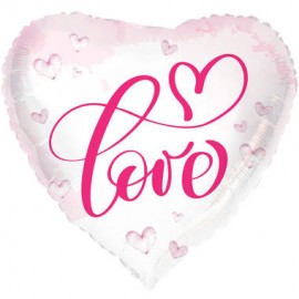 Palloncino Cuore Rosa con scritta Love 45 cm