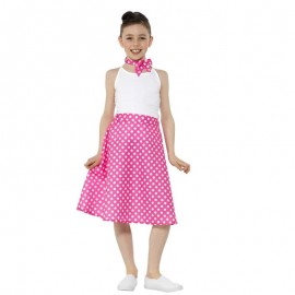 Bambini Anni 50 Gonna a Pois Rosa Online