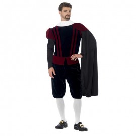 Costume da Lord Tudor Nero Deluxe Uomo Economico