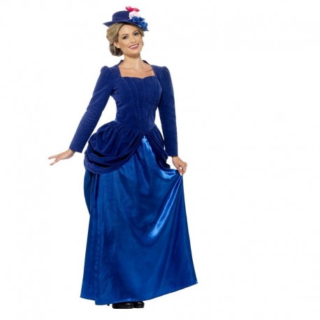 Costume Vittoriano Deluxe Blu Donna Economico