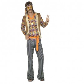 Costume Hippie Anni 60 per Uomo Multicolore Economico