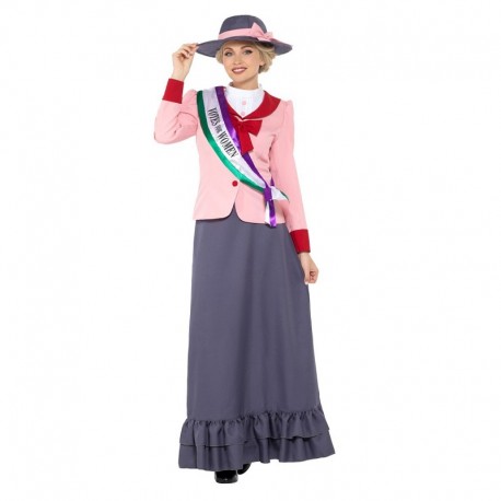 Costume Vittoriano di Lusso Grigio e Rosa Online