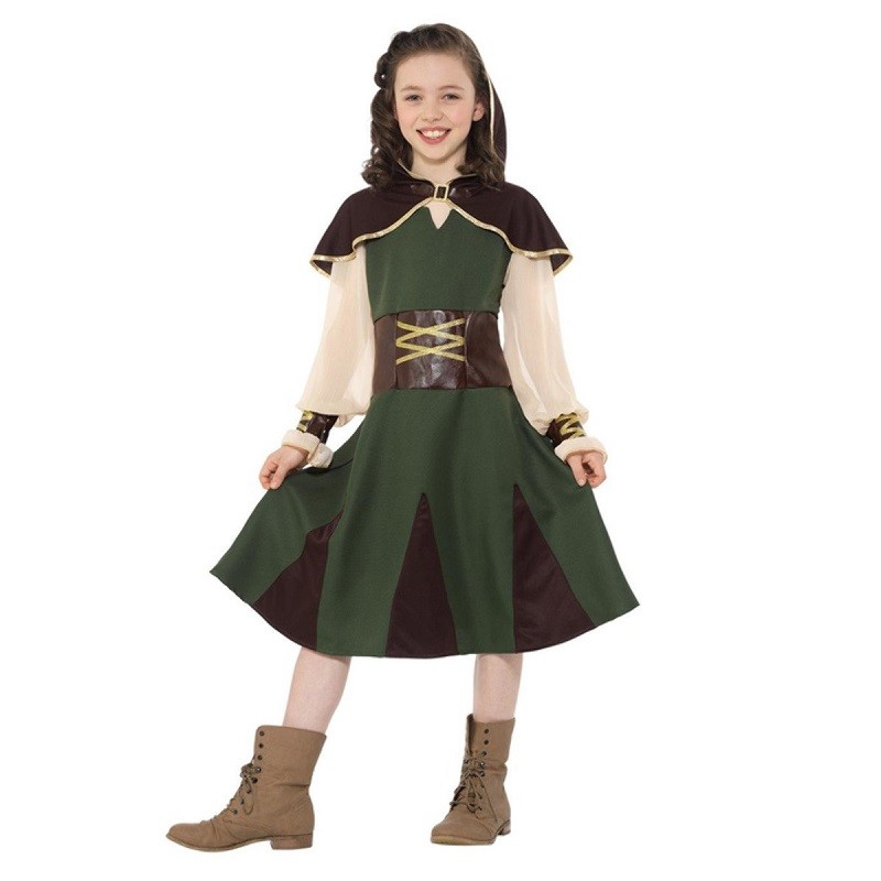 Costume da Robin Hood Marrone e Verde Bambina