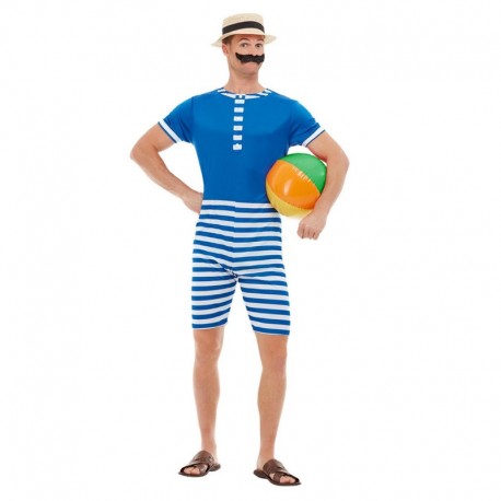 Costume da Bagno Anni 20 Blue e Bianco Uomo Online