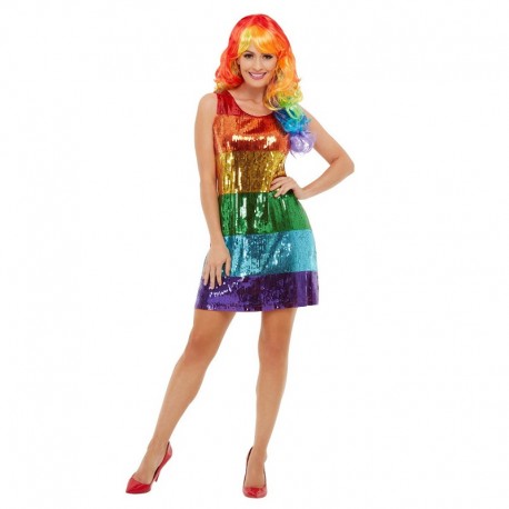 Costume Abito Arcobaleno in Pailettes Donna Online