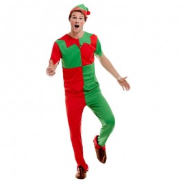 Costume da Elfo Verde e Rosso Online