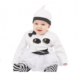 Costume Fantasma Neonata Bianco e Nero Shop