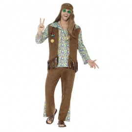 Costume da Hippie '60 con Pantaloni e Gilet Economico 