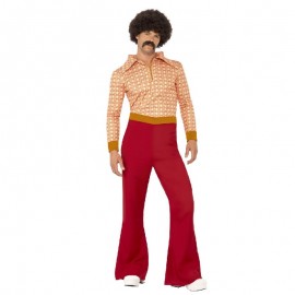 Costume Autentico Anni '70 Uomo Rosso Economico 