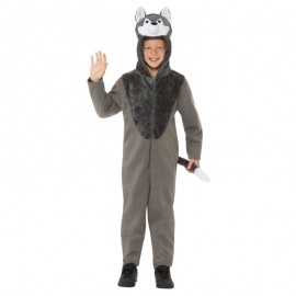 Costume da Lupo di Pelo Grigio per adulto