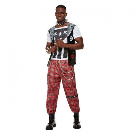 Costume da Punk Rocker Rosso Uomo Store