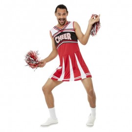 Travestimento da cheerleader rosso per donna