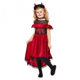 Costume da Diavolo Rosso Bambina Economico