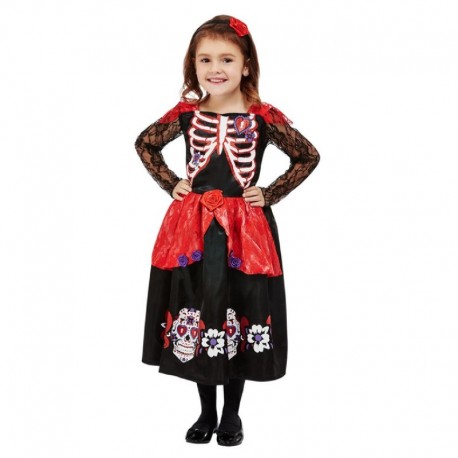 Costume da Giorno dei Morti Nero Bambina Economico 