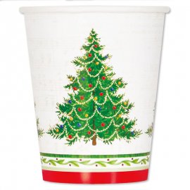 8 Bicchieri Albero Di Natale 266 ml