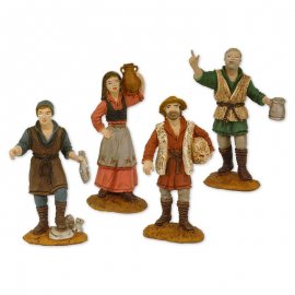 4 Statuine Da Presepe 8 cm