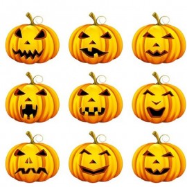 12 Adesivi Zucche di Halloween Shop