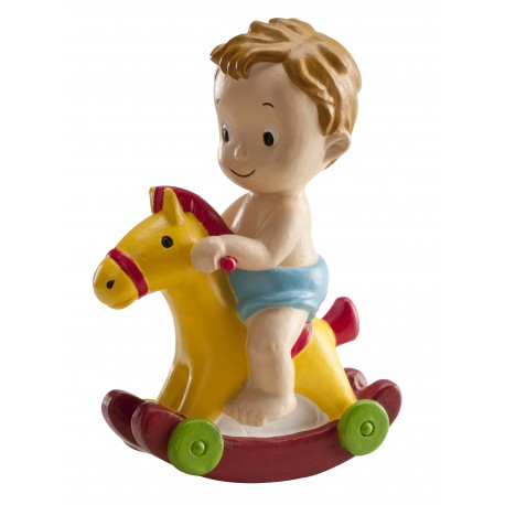 Figura Niño Bautizo Caballito 9 Cm