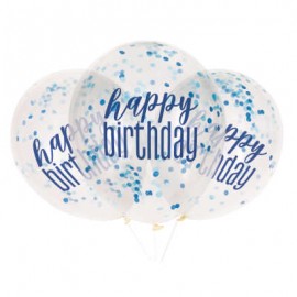 Palloncini Happy Birthday con Coriandoli Offerta