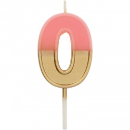 Candela Numero 0 Oro e Rosa