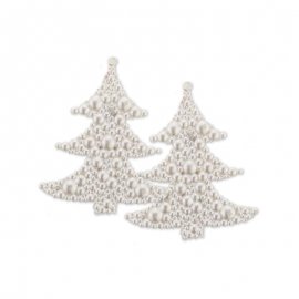 2 Decorazioni Alberi Natalizi In Perla 9 cm