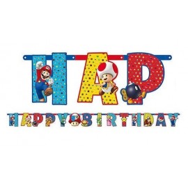 Festone Happy Birthday Super Mario