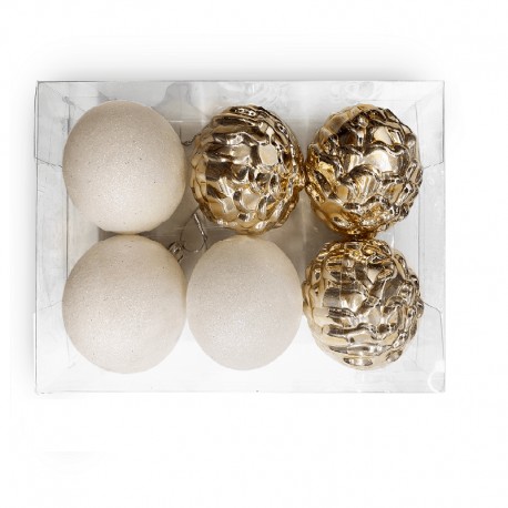 Set Palline di Natale Assortite Oro e Beige Shop