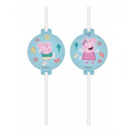 4 cannucce di carta Peppa Pig