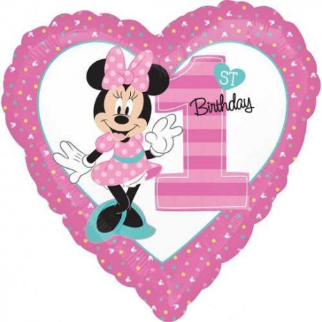 Palloncino Minnie Primo Compleanno 45 cm