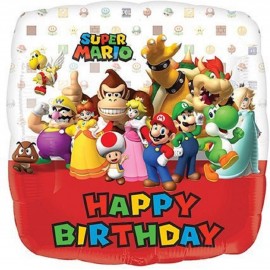 Palloncino Super Mario Bros Happy Birthday