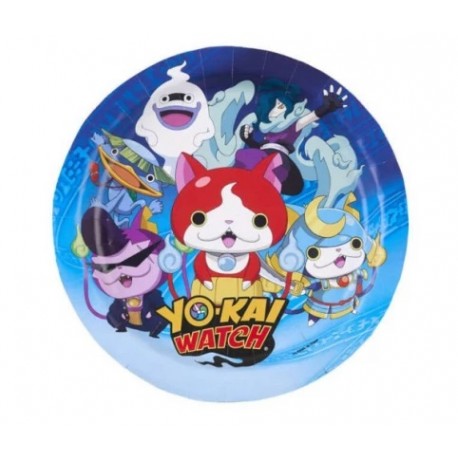 8 Piatti Yo Kai Watch di Carta 18 cm