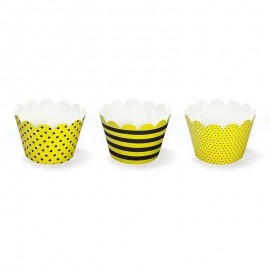 6 Pirottini Cupcacke con Pois e Strisce 7,5 x 5 cm