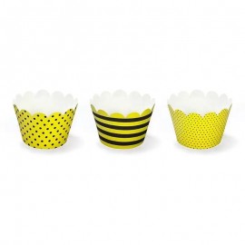 6 Pirottini Cupcacke con Pois e Strisce 7,5 x 5 cm