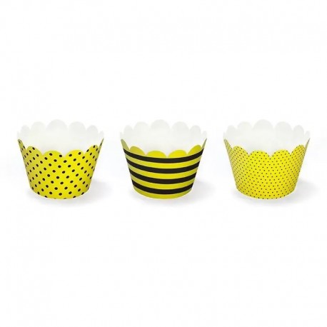 6 Pirottini Cupcacke con Pois e Strisce 7,5 x 5 cm