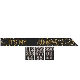 Banda Compleanno Happy Birthday Elegant Metallizzata da Personalizzare Shop