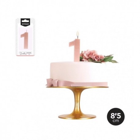 Kaars Glamour Cijfer 3 Roze Metallic