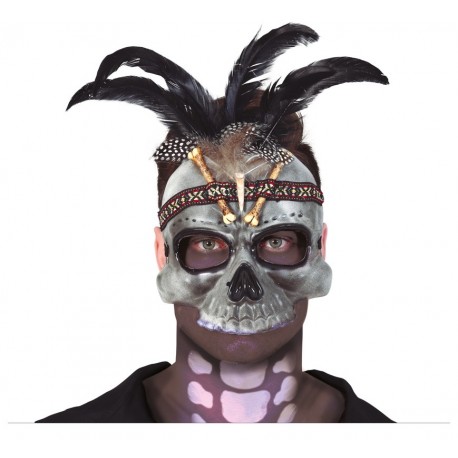 Maschera Voodoo Con Piume e Ossa Shop