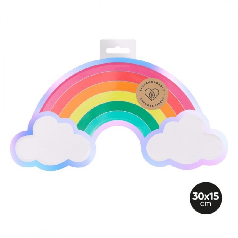 Centrotavola Arcobaleno Creative Converting – Decorazione A Nido D'Ape 44x46 Cm Con Base Nuvola