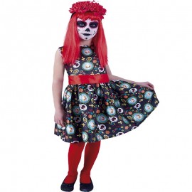 Costume Dia de los Muertos da Bambina Colorato Online
