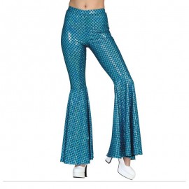 Pantaloni Elastici a Zampa con Fantasia Sirena