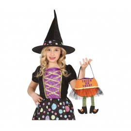 Secchio Feltro Arancione "TRICK OR TREAT" 20 CM