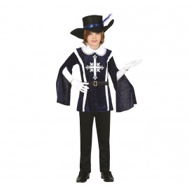 Costume da Moschettiere con Colletto Bianco da Bambino Ecomico